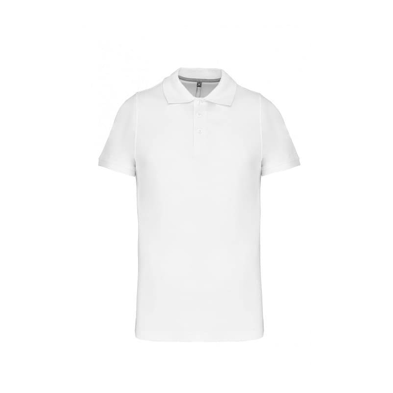 Polo Homme Manches Courtes 100% Coton Blanc