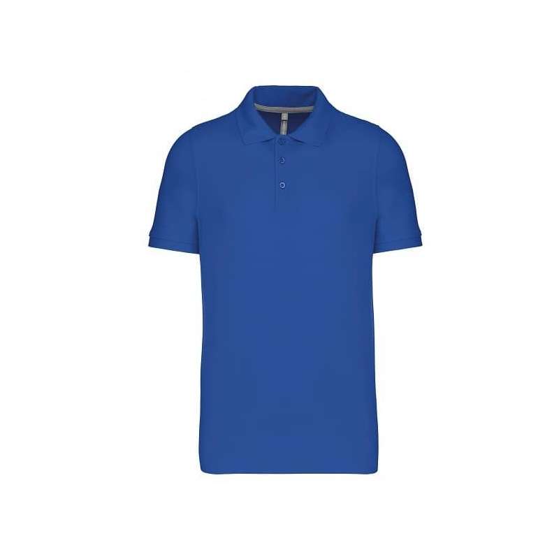 Polo Homme Manches Courtes 100% Coton Bleu Royal