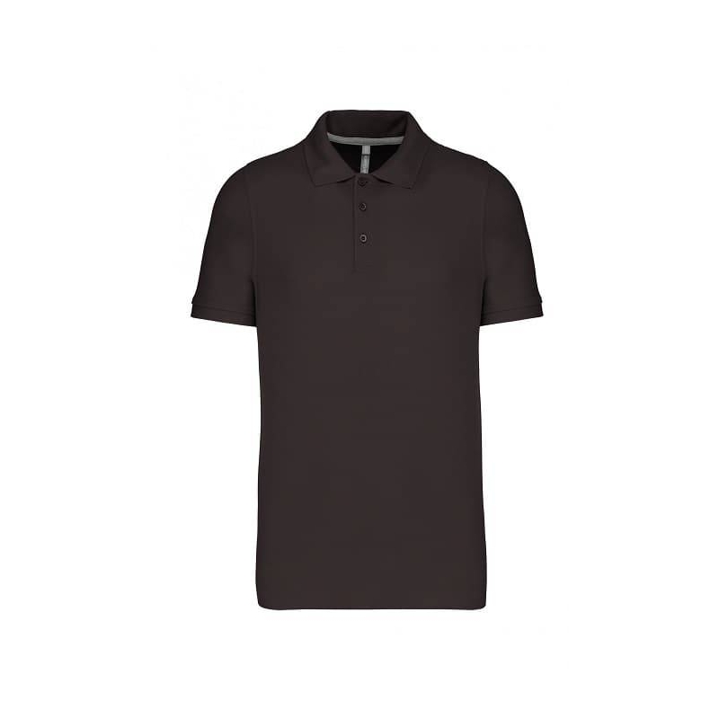 Polo Homme Manches Courtes 100% Coton Gris Anthracite