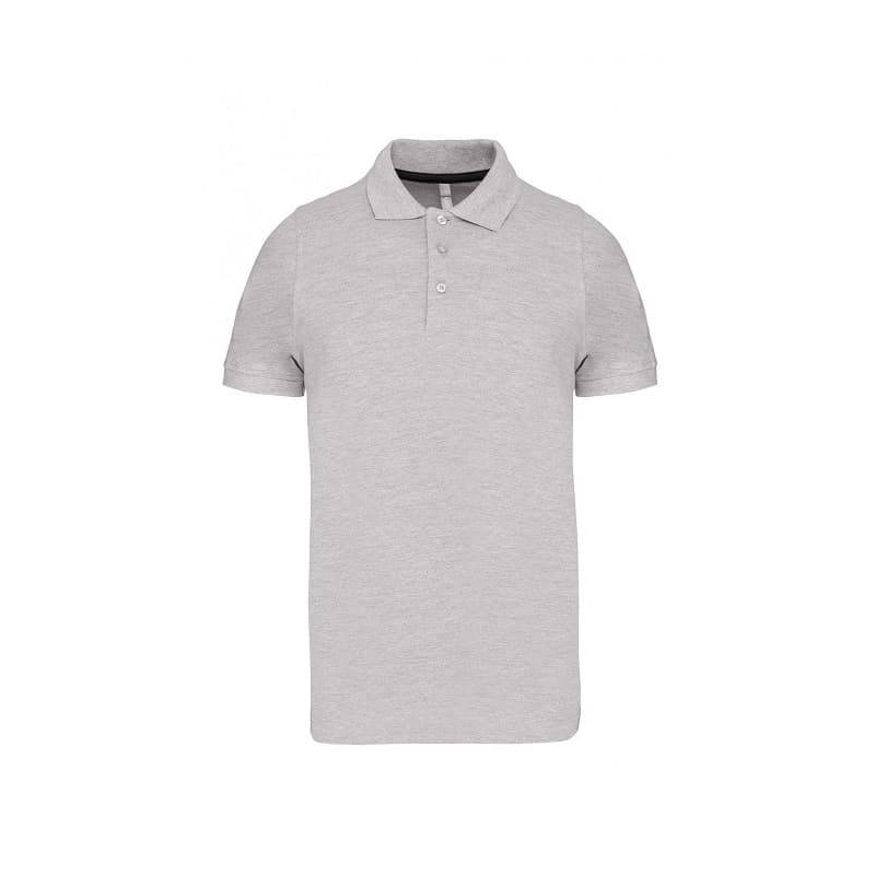 Polo Homme Manches Courtes 100% Coton Gris Clair