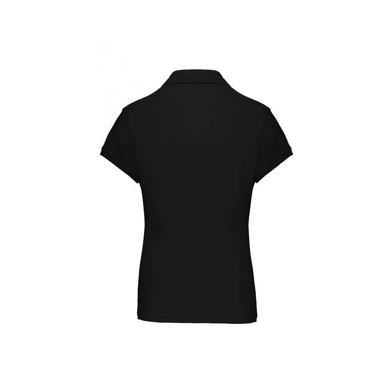 Polo Femme Manches Courtes 100% Coton Noir