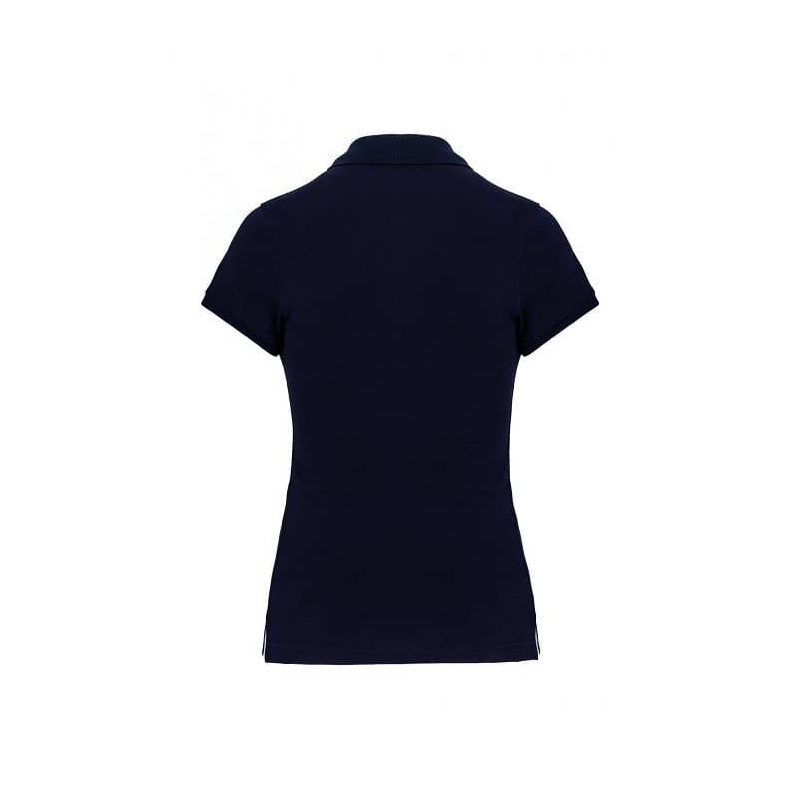 Polo Femme Manches Courtes 100% Coton Bleu Marine