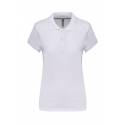 Polo Femme Manches Courtes 100% Coton Blanc