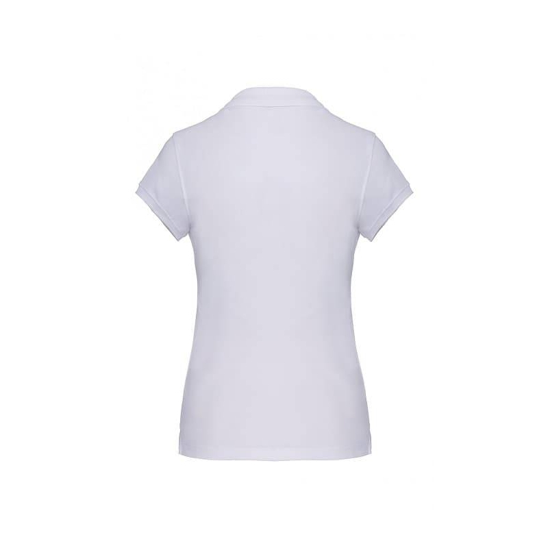 Polo Femme Manches Courtes 100% Coton Blanc