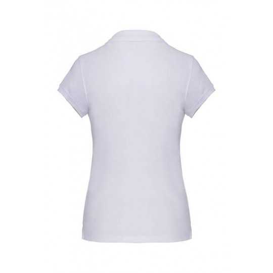 Polo Femme Manches Courtes 100% Coton Blanc