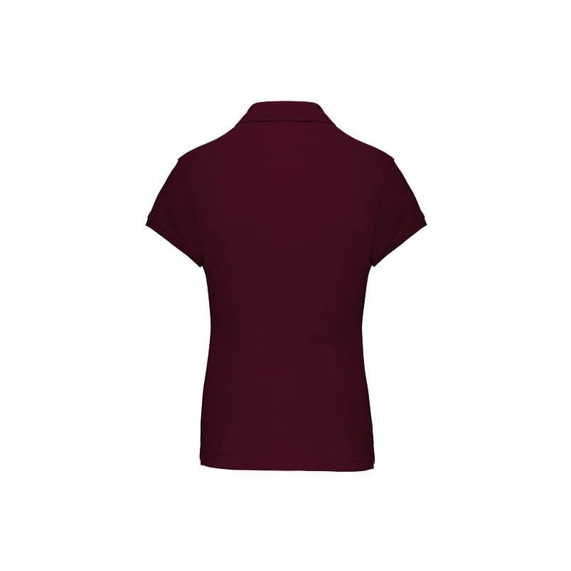 Polo Femme Manches Courtes 100% Coton Bordeaux