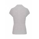 Polo Femme Manches Courtes 100% Coton Gris Clair