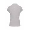 Polo Femme Manches Courtes 100% Coton Gris Clair