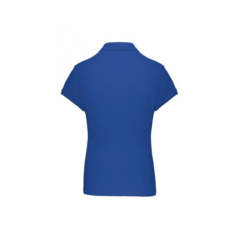 Polo Femme Manches Courtes 100% Coton Bleu Royal
