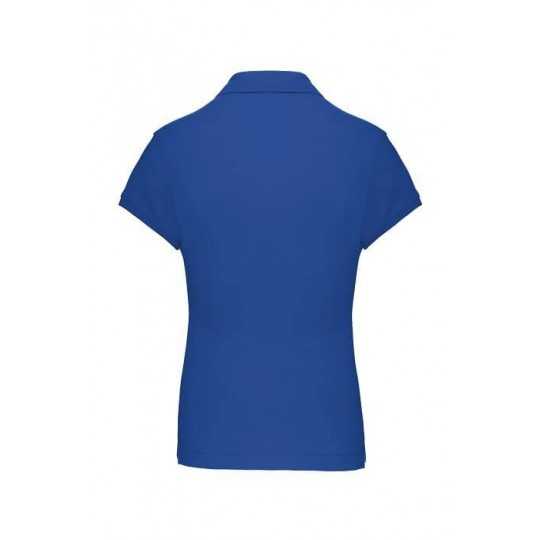 Polo Femme Manches Courtes 100% Coton Bleu Royal