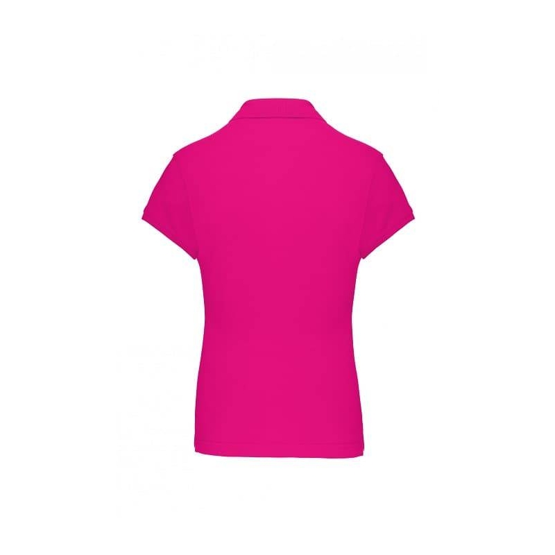 Polo Femme Manches Courtes 100% Coton Fuchsia