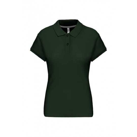 Polo Femme Manches Courtes 100% Coton Vert