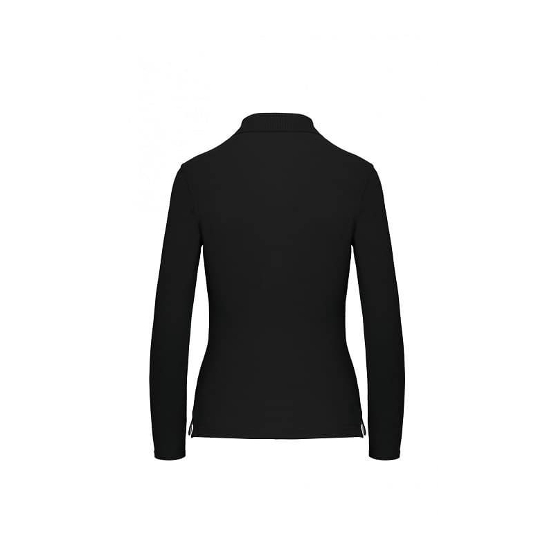 Polo Femme Manches Courtes 100% Coton Noir