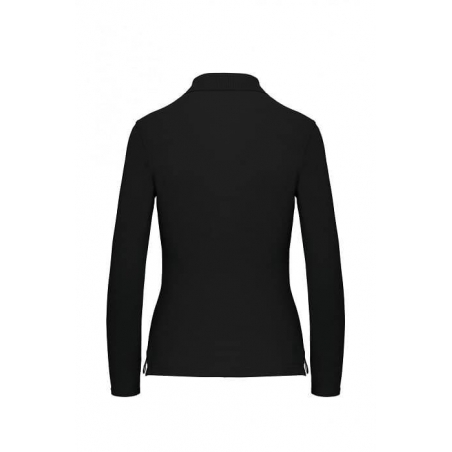 Polo Femme Manches Courtes 100% Coton Noir