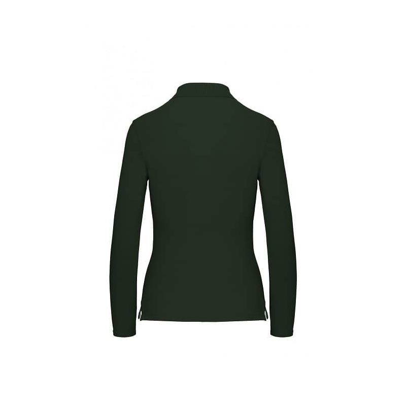 Polo Femme Manches Longues 100% Coton Vert