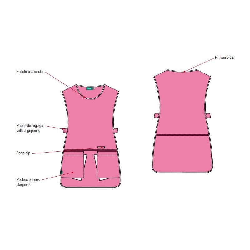 Tablier Chasuble Femme Lafont Clara Rose Pâle
