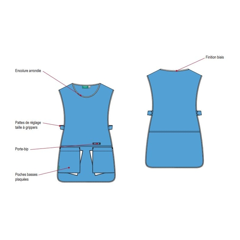 Tablier Chasuble Femme Lafont Clara Bleu Ciel