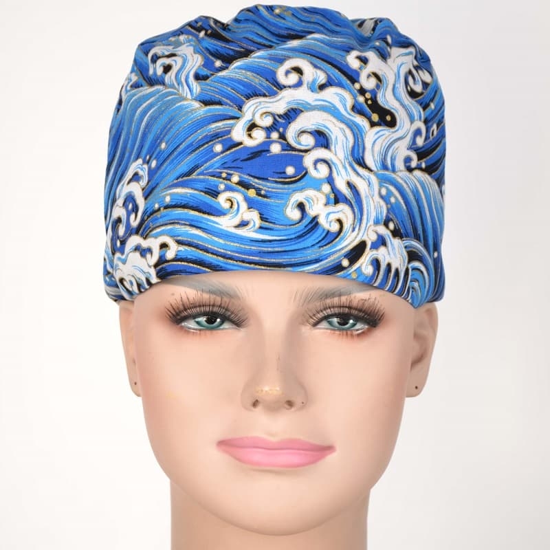 Calot Chirurgical Bleu imprimé Vagues