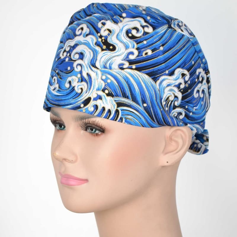 Calot Chirurgical Bleu imprimé Vagues