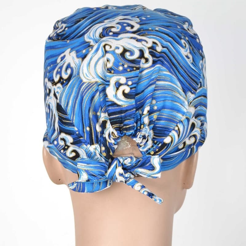 Calot Chirurgical Bleu imprimé Vagues