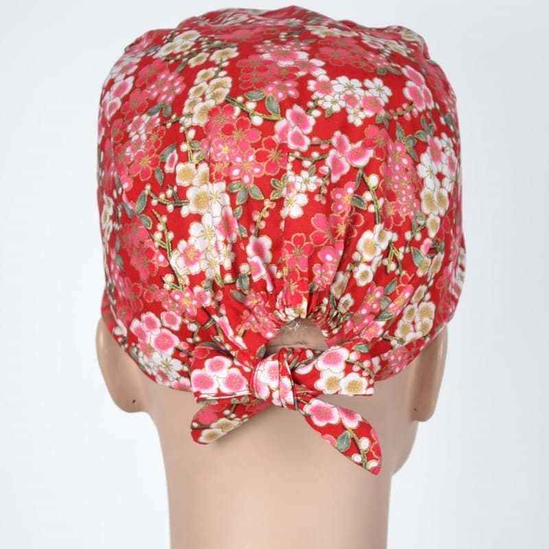 Calot Aide Soignante Rouge motifs Sakura