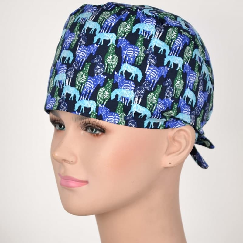 Calot Opératoire Bleu Marine motifs Zebres