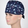 Calot Aide Soignante Bleu Marine motifs Sport d'Hiver