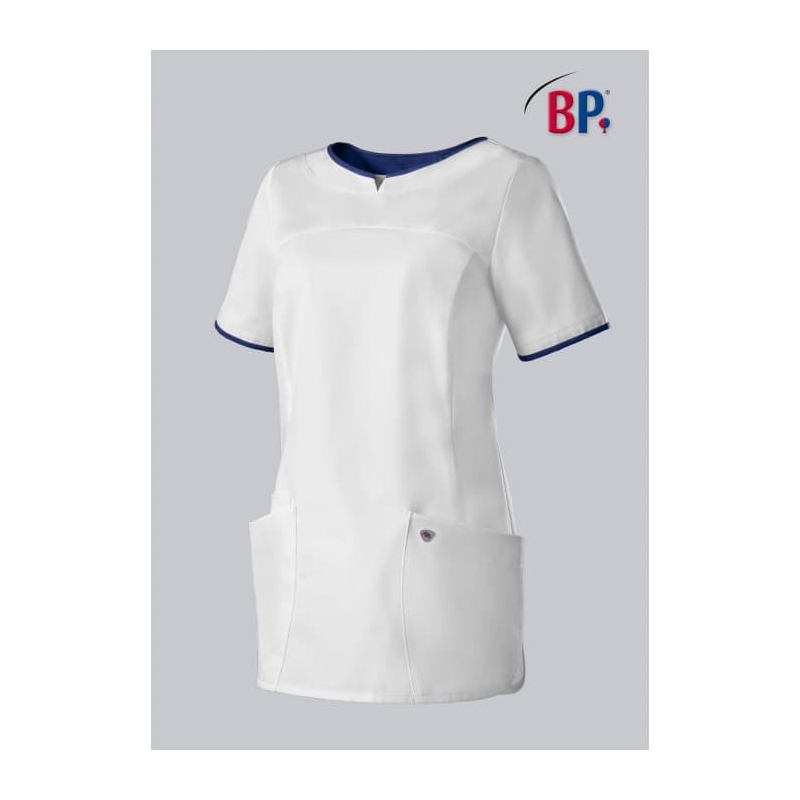 Tunique Medicale Femme 1700 Blanc Marine