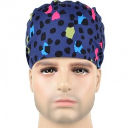 Calot Médical Bleu Marine motifs Léopard