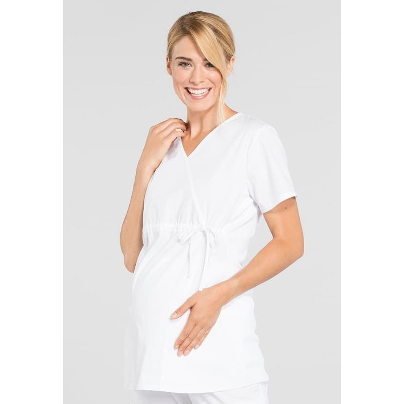 Blouse Medicale Femme Enceinte WW685 Blanc
