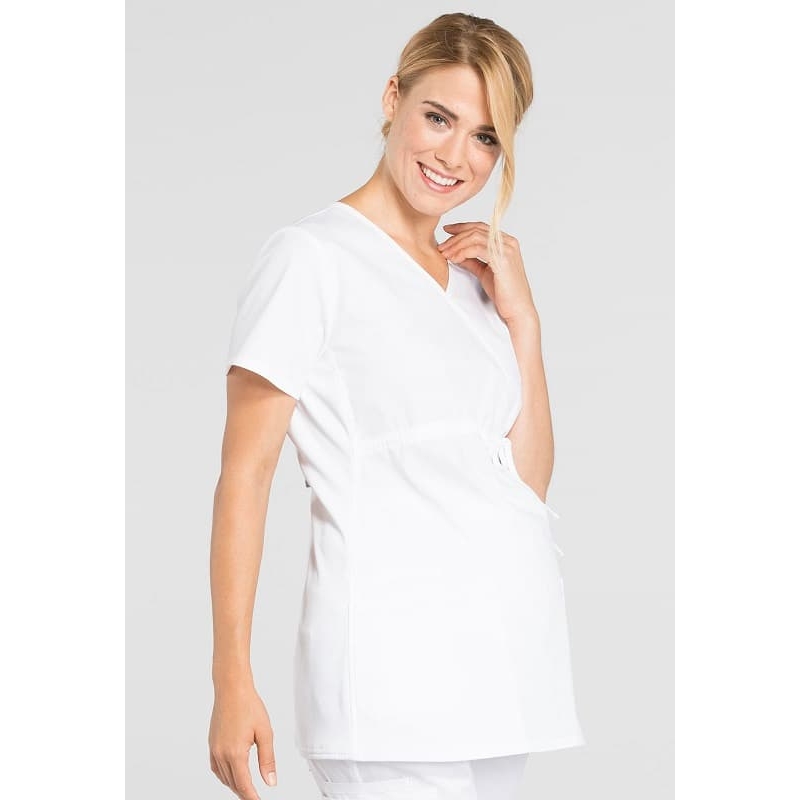 Blouse Medicale Femme Enceinte WW685 Blanc