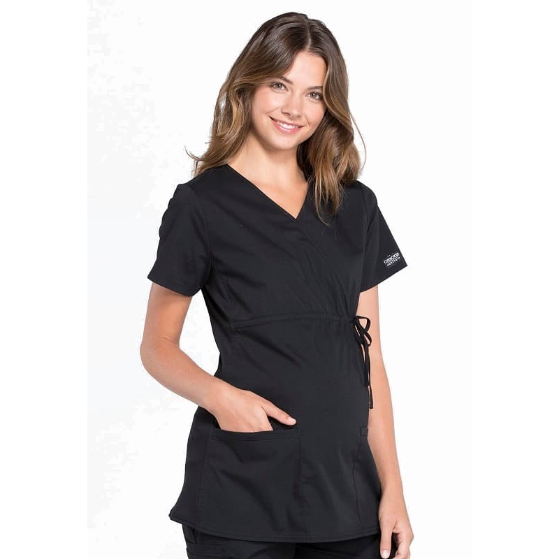Blouse Medicale Femme Enceinte WW685 Noir Cherokee