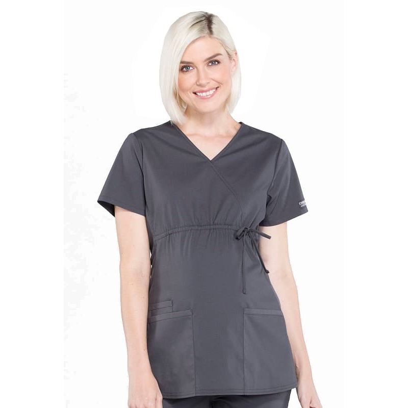 Blouse Medicale Femme Enceinte WW685 Gris Anthracite Cherokee
