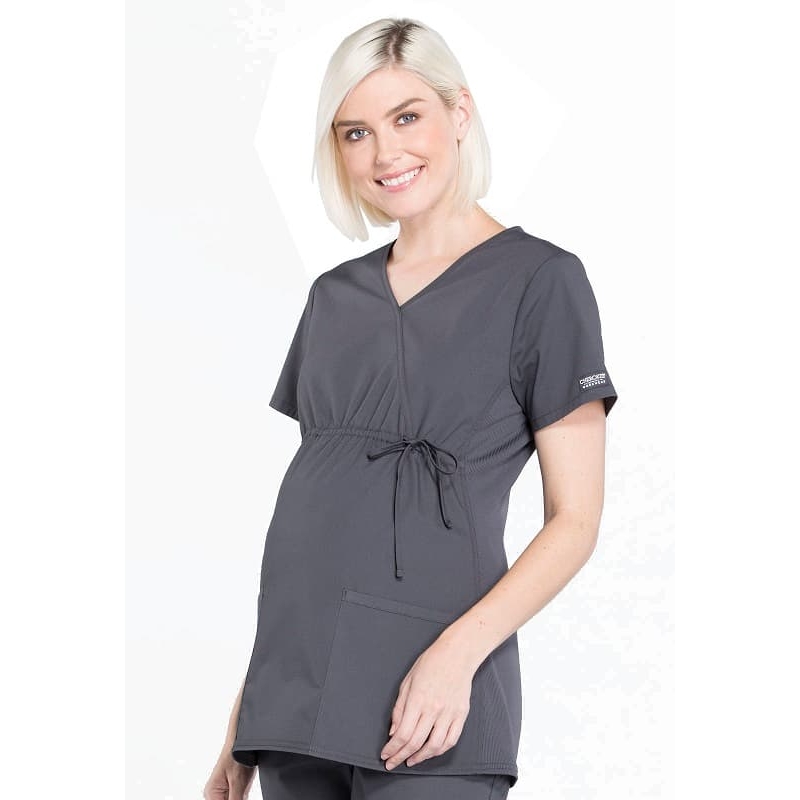 Blouse Medicale Femme Enceinte WW685 Gris Anthracite Cherokee