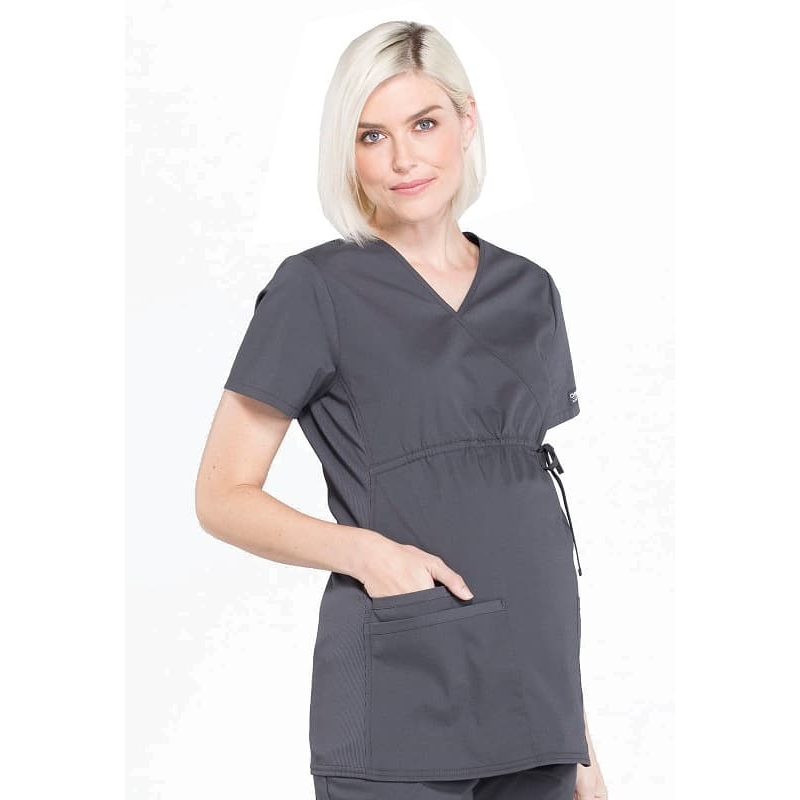 Blouse Medicale Femme Enceinte WW685 Gris Anthracite Cherokee