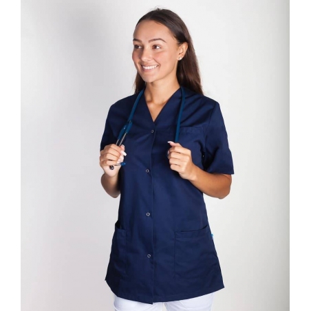 Blouse Medicale Femme à Pressions Viviane Bleu Marine