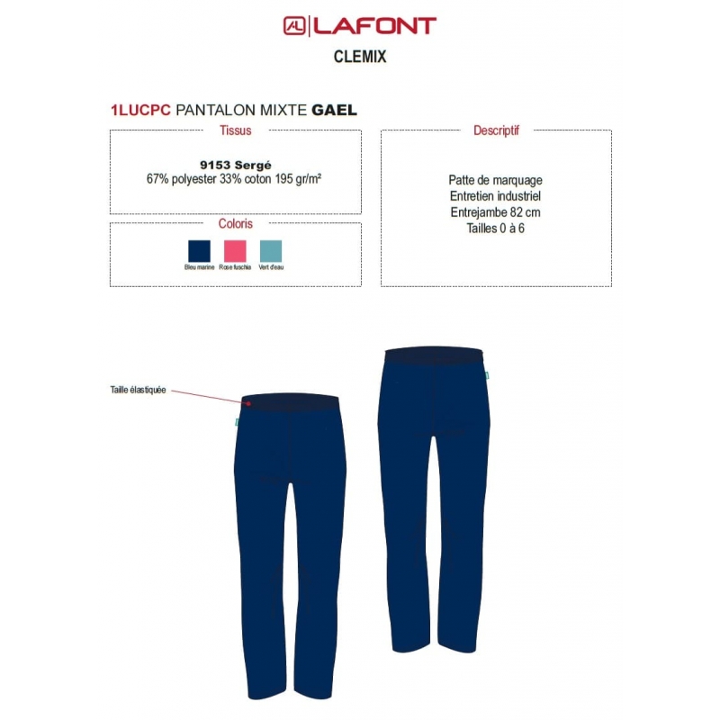 Pantalon Medical Unisexe Lafont Gael Bleu Marine