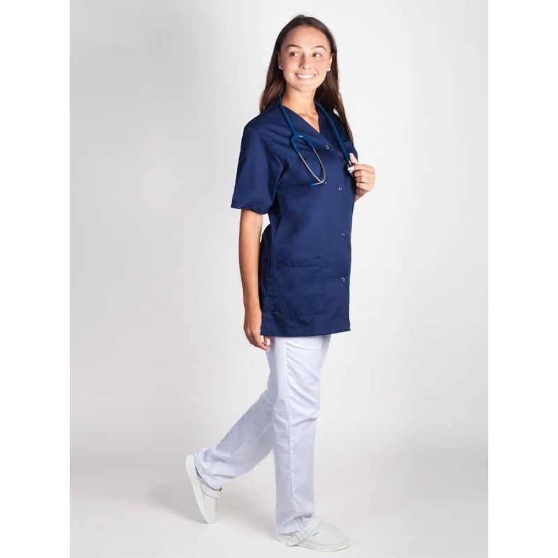 Blouse Medicale Femme à Pressions Viviane Bleu Marine