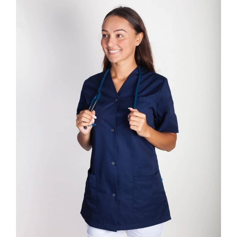 Blouse Medicale Femme à Pressions Viviane Bleu Marine