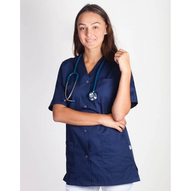 Blouse Medicale Femme à Pressions Viviane Bleu Marine