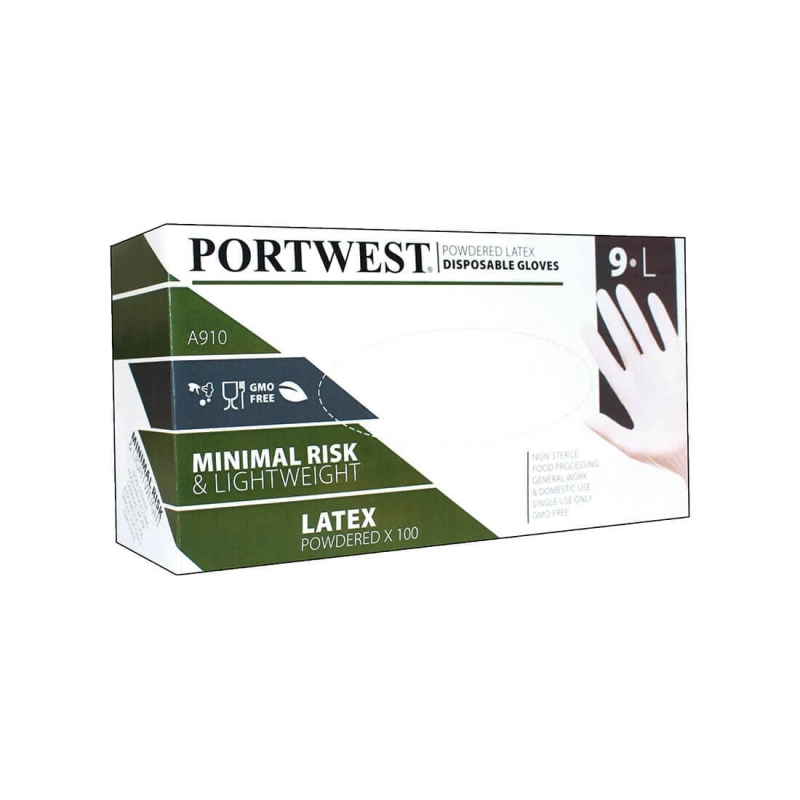Gants à usage unique en Latex Poudrés Incolore A910 Portwest