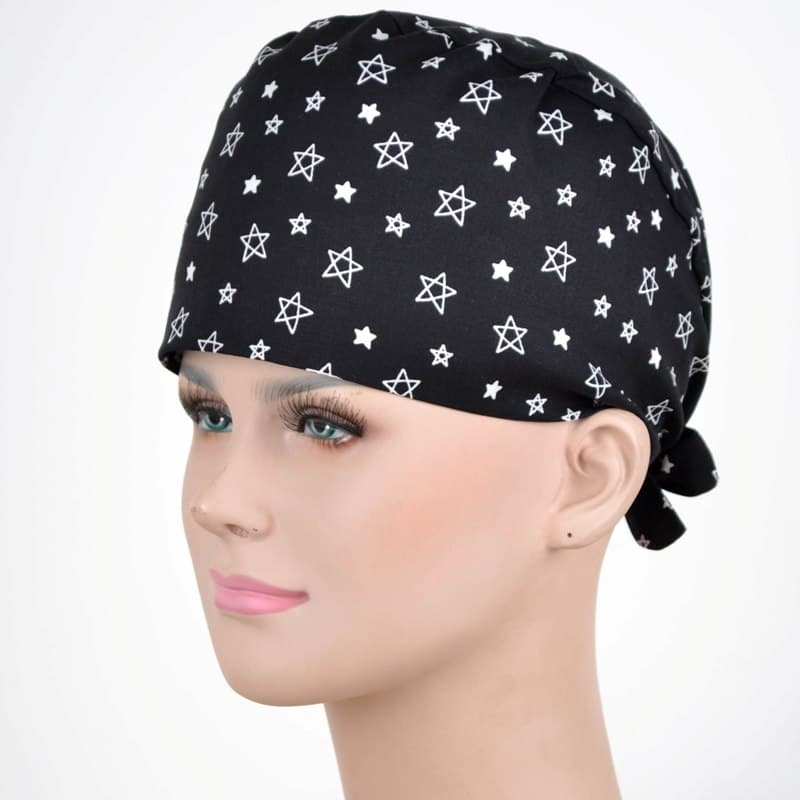 Calot Chirurgien Noir motif etoile