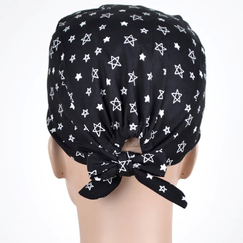 Calot Chirurgien Noir motif etoile