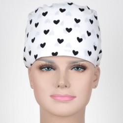 Calot Chirurgien Blanc motif coeur noir
