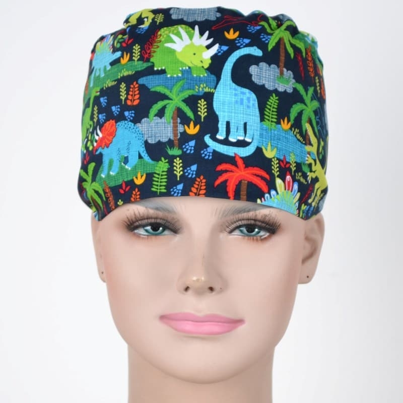 Calot Aide Soignante motif dinosaures