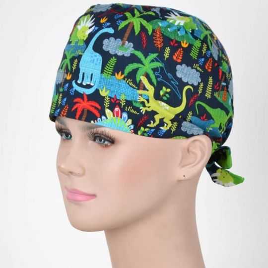 Calot Aide Soignante motif dinosaures