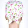 Calot Chirurgien Blanc motif flamant rose