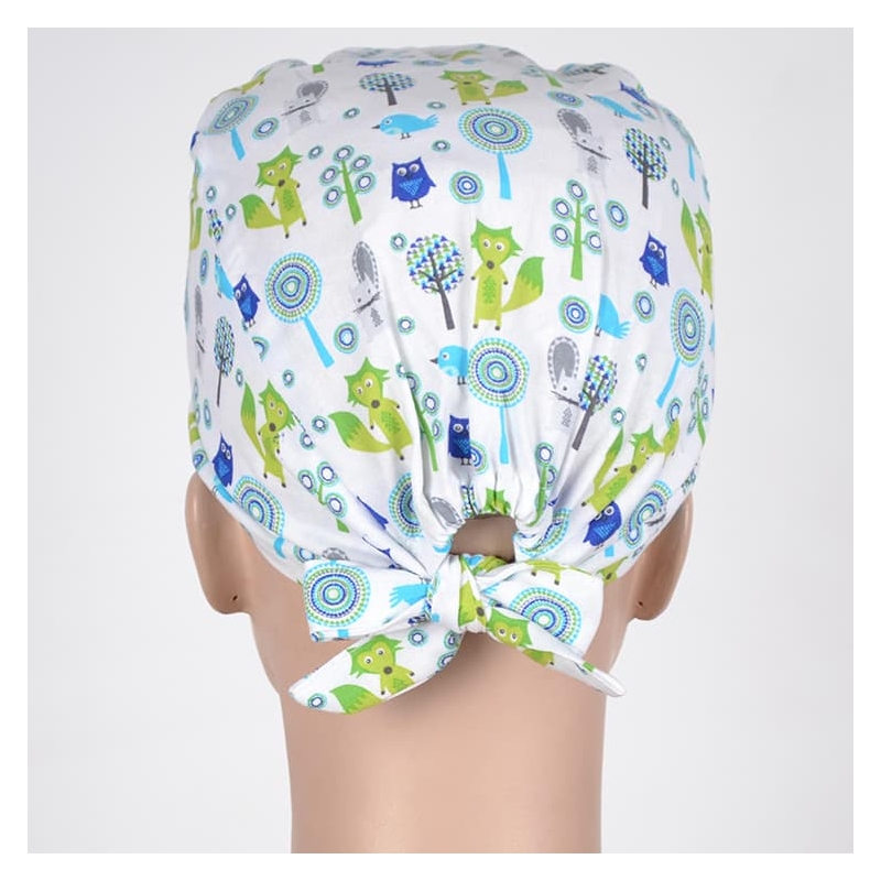 Calot Chirurgien Blanc motif foret magique