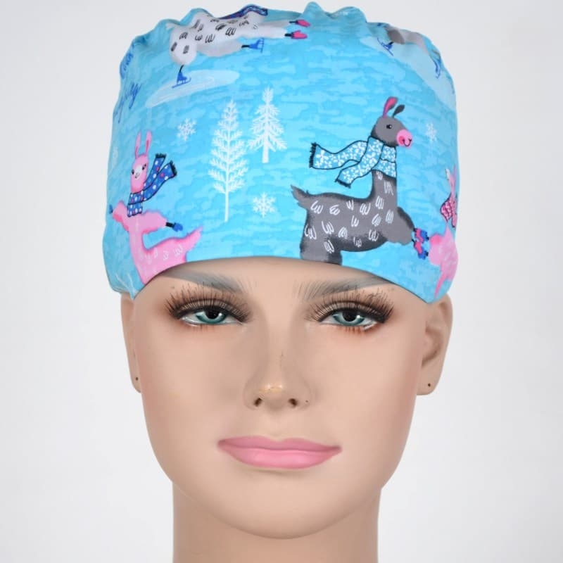 Calot Operatoire Bleu motif lama dansant