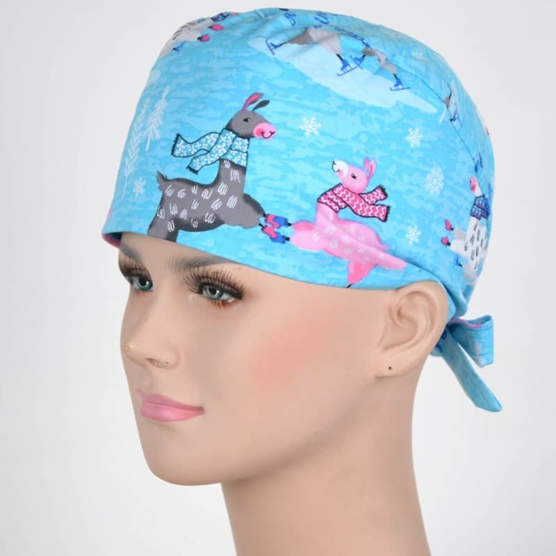 Calot Operatoire Bleu motif lama dansant